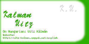 kalman uitz business card